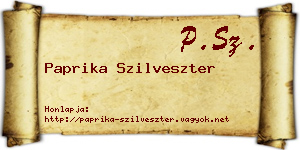 Paprika Szilveszter névjegykártya